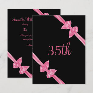 Elegant Rosa Satin Bows 35e Birdag Inbjudningar