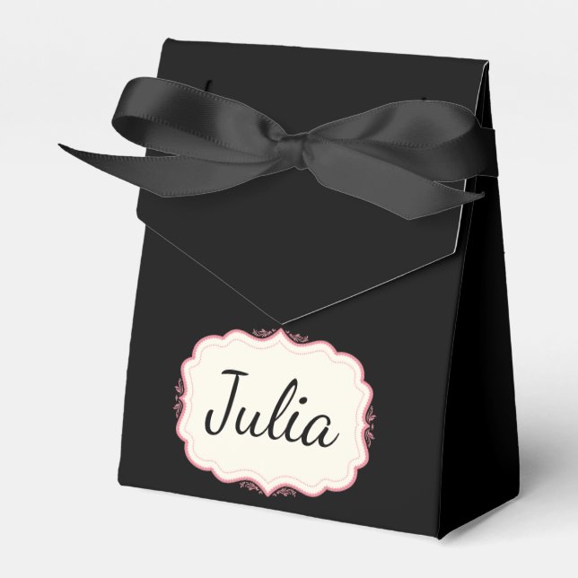 Elegant Rosa Scalloped Black Party Presentaskar (Framsidan Sidan)