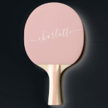 Elegant  Rosa Script Namn Personlig Pingisracket<br><div class="desc">Elegant  Rosa Script Namn Personlig Ping Pong Paddle</div>