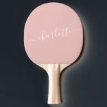 Elegant  Rosa Script Namn Personlig Pingisracket<br><div class="desc">Elegant  Rosa Script Namn Personlig Ping Pong Paddle</div>