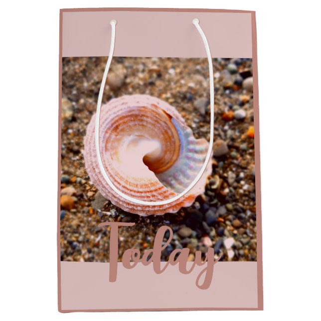 Elegant Rosa Seashell Anpassningsbar Gift Bag (Framsidan)