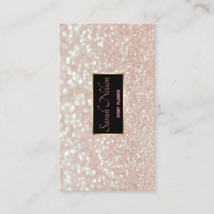 Elegant Rosa Sequins, Affärskort Visitkort