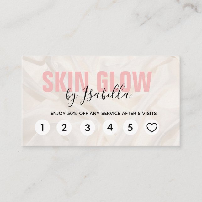 Elegant Rosa Silke förmånskort Visitkort (Framsida)