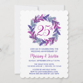 Elegant Rosa Silver 25:e Bröllop-årsdagen Inbjudningar