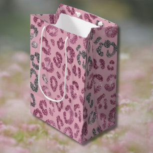 Elegant rosa silver glitter leopard på roséguld