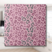 Elegant rosa silver glitter leopard på roséguld