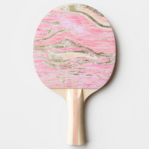 Elegant Rosa Silver Glitter Marble Mönster Chic Pingisracket
