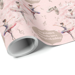 Elegant Rosa Silver Namn Presentpapper