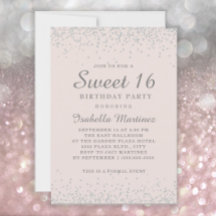 Elegant Rosa Silverglitter Söt 16-årsfest