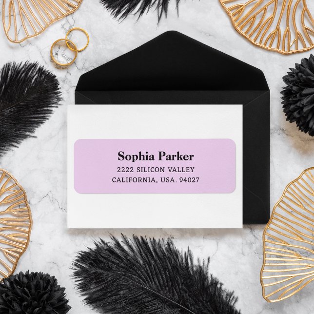 Elegant Rosa Simple Script Bröllop Returadress  Etikett (Skapare uppladdad)