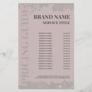 Elegant Rosa Skönhetssalong Prislista Flyer