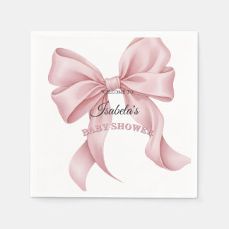 Elegant Rosa Slinga Coquette Bebis Shower Flicka Pappersservett