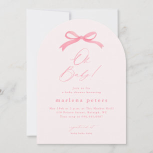 Elegant Rosa Slinga Flickor Baby Shower Inbjudningar