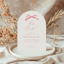 Elegant Rosa Slinga Flickor Baby Shower Inbjudningar