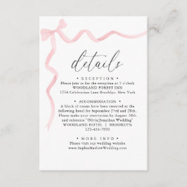 Elegant Rosa Slinga Monogram Bröllopsdetaljer Tilläggskort