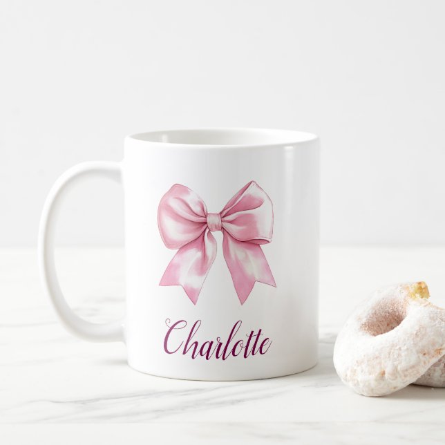 Elegant Rosa Slinga & Namn Kaffemug Kaffemugg (Med munk)