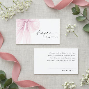 Elegant Rosa Slöja Baby Shower Blöja Lotteri Tilläggskort