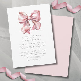 Elegant Rosa Slöja Bebisens Första Dag Firande Inbjudningar