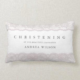 Elegant Rosa Snöre Christening baptism Lumbarkudde