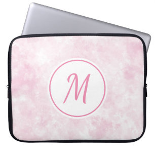 Elegant Rosa Snyggt Monogram Anpassningsbar Laptop Fodral