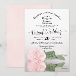 Elegant  Rosa som avspeglar Ro Virtuella Bröllop Inbjudningar