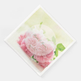 Elegant Rosa sommaren Ro Bröllop Pappersservett