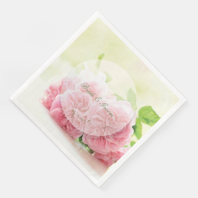 Elegant Rosa sommaren Ro Bröllop Pappersservett (Hörn)