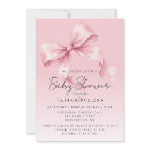 Elegant rosa söt båge Pink Baby Shower