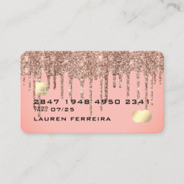 Elegant  Rosa Sparkly Drives Faux Kredit Card Visitkort
