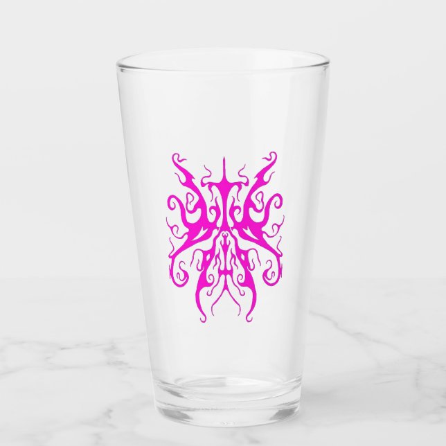 Elegant Rosa Stam-mask Abstrakt Design Glaskopp (Framsida)