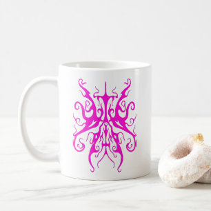 Elegant Rosa Stam-mask Abstrakt Design Kaffemugg