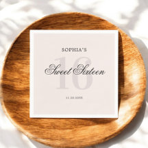 Elegant Rosa Sweet 16 Napkins
