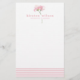 Elegant Rosa Sweet Pea Flowers - Personlig Brevpapper