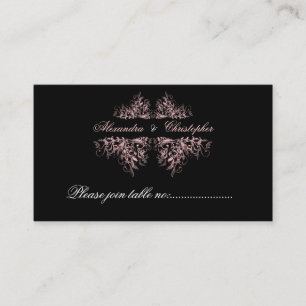 Elegant Rosa Swirls Bord Place Card Mini Placeringskort