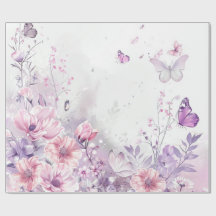 Elegant Rosa Syren Vattenfärg Fjäril Whimsical