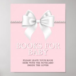 Elegant Rosa Tiffany Baby Shower Bokar-skylt Poster