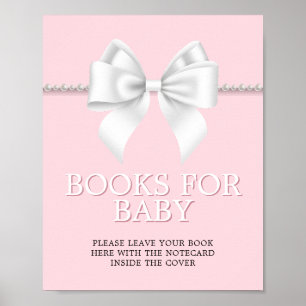 Elegant Rosa Tiffany Baby Shower Bokar-skylt Poster