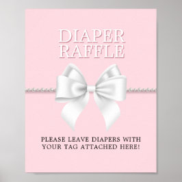 Elegant Rosa Tiffany Baby Shower Diaper Raffle Poster