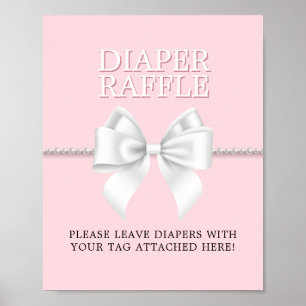 Elegant Rosa Tiffany Baby Shower Diaper Raffle Poster