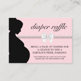Elegant Rosa Tiffany Blöja Lotteri Baby Shower Tilläggskort