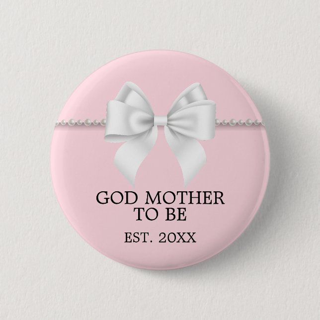 Elegant Rosa Tiffany Theme Gud Mor Baby Shower Knapp (Framsida)