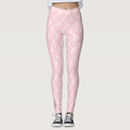 Elegant Rosa Tiny Ro Mönster Monogram Leggings