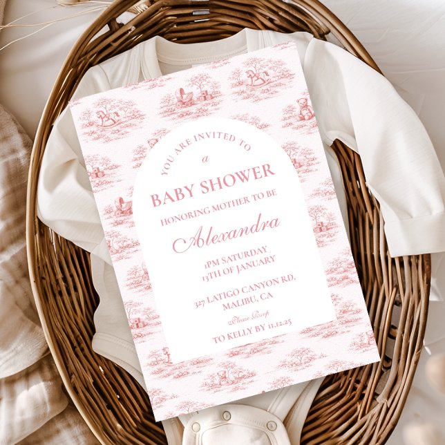 Elegant Rosa Toalett Baby Shower Inbjudningar (Skapare uppladdad)