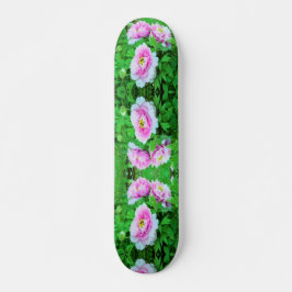 Elegant Rosa Träd Peony Flowers med Gult Center Mini Skateboard Bräda 18,5 Cm