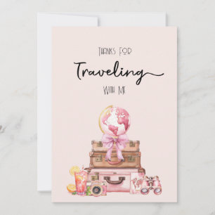 Elegant Rosa TravelingMöhippa Tack Kort