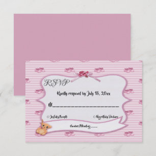 Elegant Rosa Trendig Snyggt Ornate Modern Bröllop OSA Kort