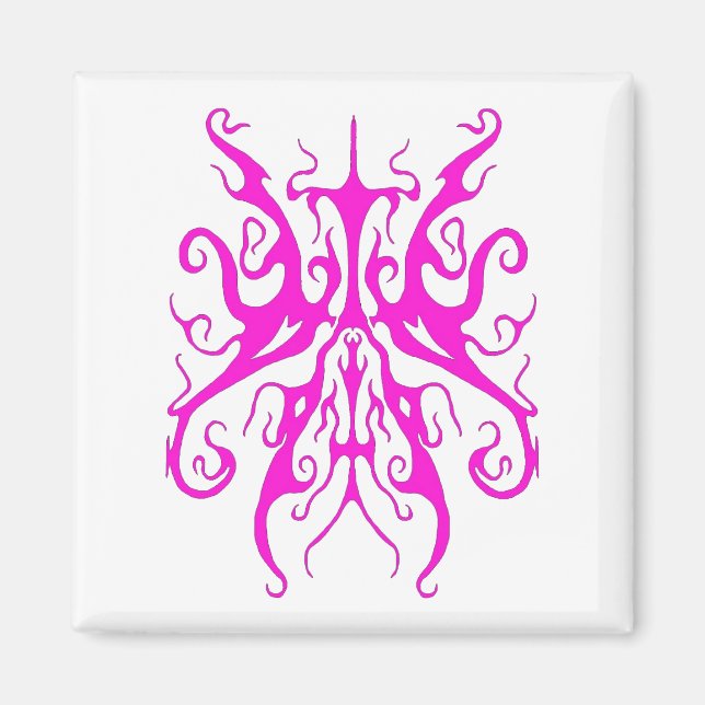 Elegant rosa tribal mask abstrakt design magnet (Framsidan)