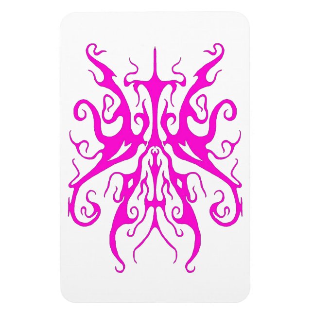 Elegant rosa tribal mask abstrakt design magnet (Vertikal)