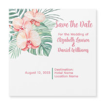 Elegant Rosa Tropical Save the Date