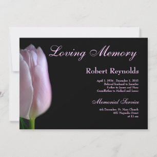 Elegant Rosa Tulip Funeral eller Memorial Meddelande